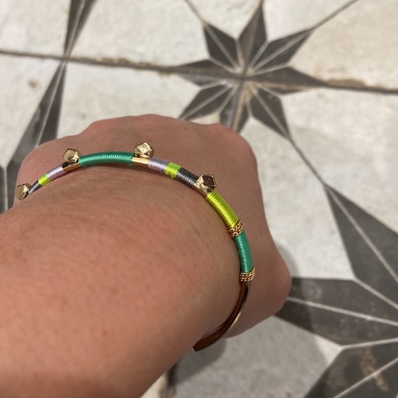 Stella & Dot Green and Teal Colorblock Cuff Bracelet - Picture 4 of 8